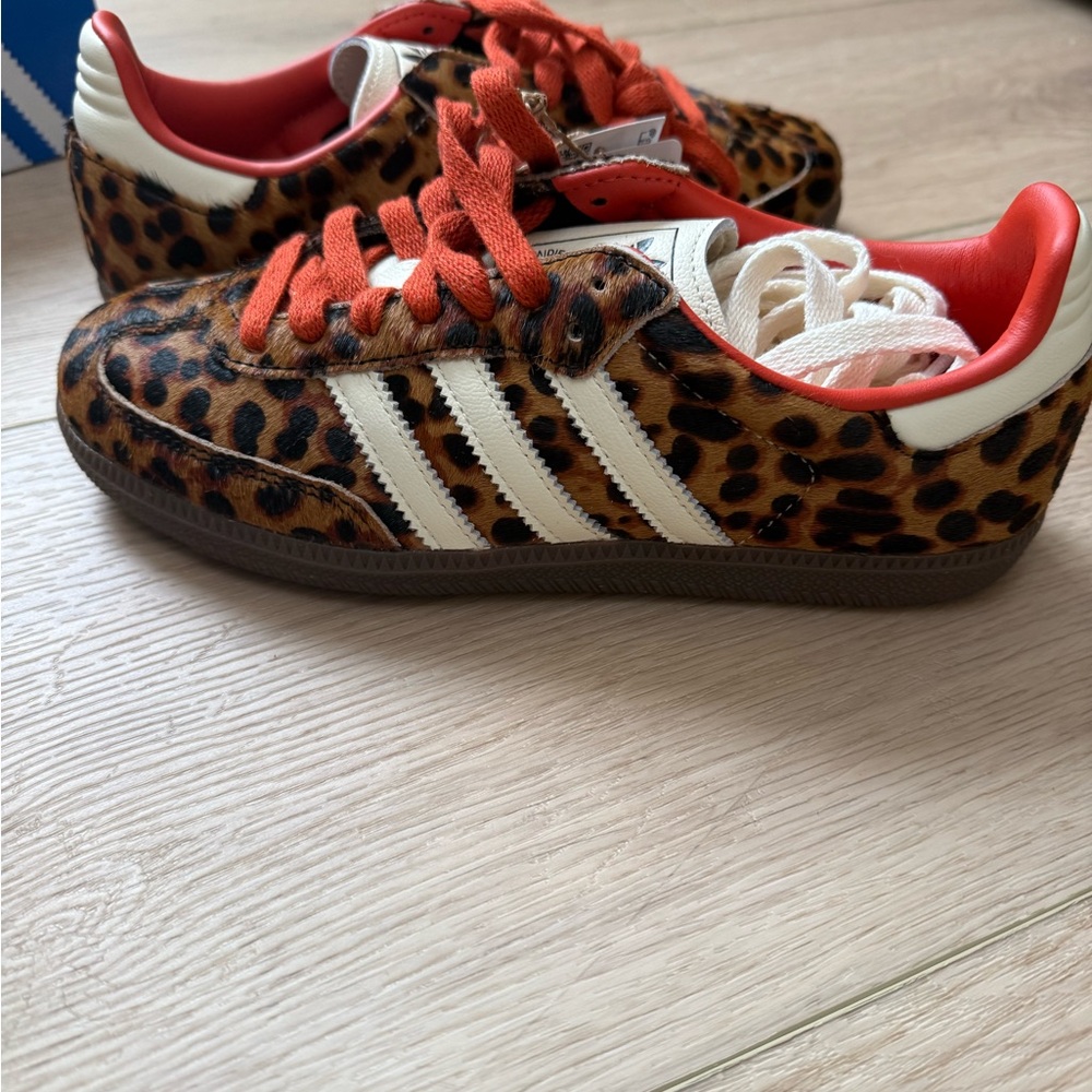 Adidas women’s Samba OG Sneakers with Leopard and Red